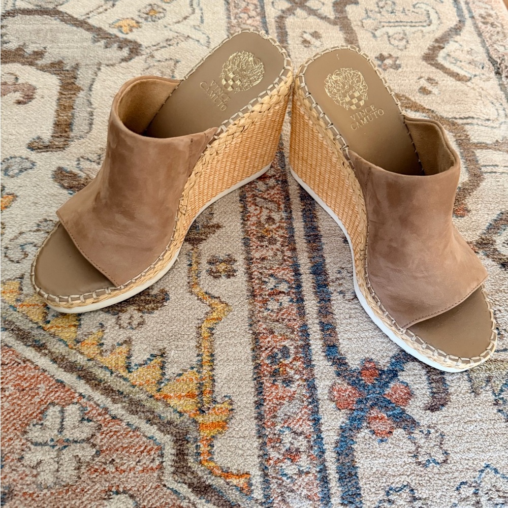 Vince Camuto wedge sandals. great condition. worn a few times to work inside
